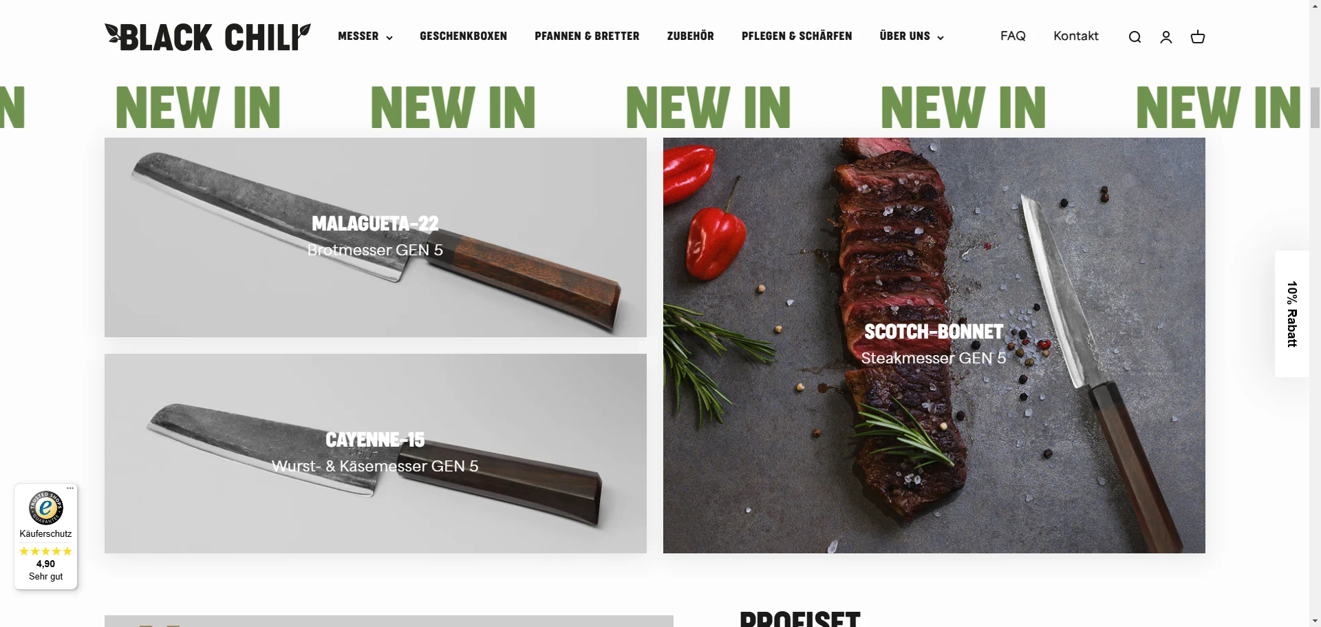 blackchilimesser Homepage Products Banner Implementation Screenshot