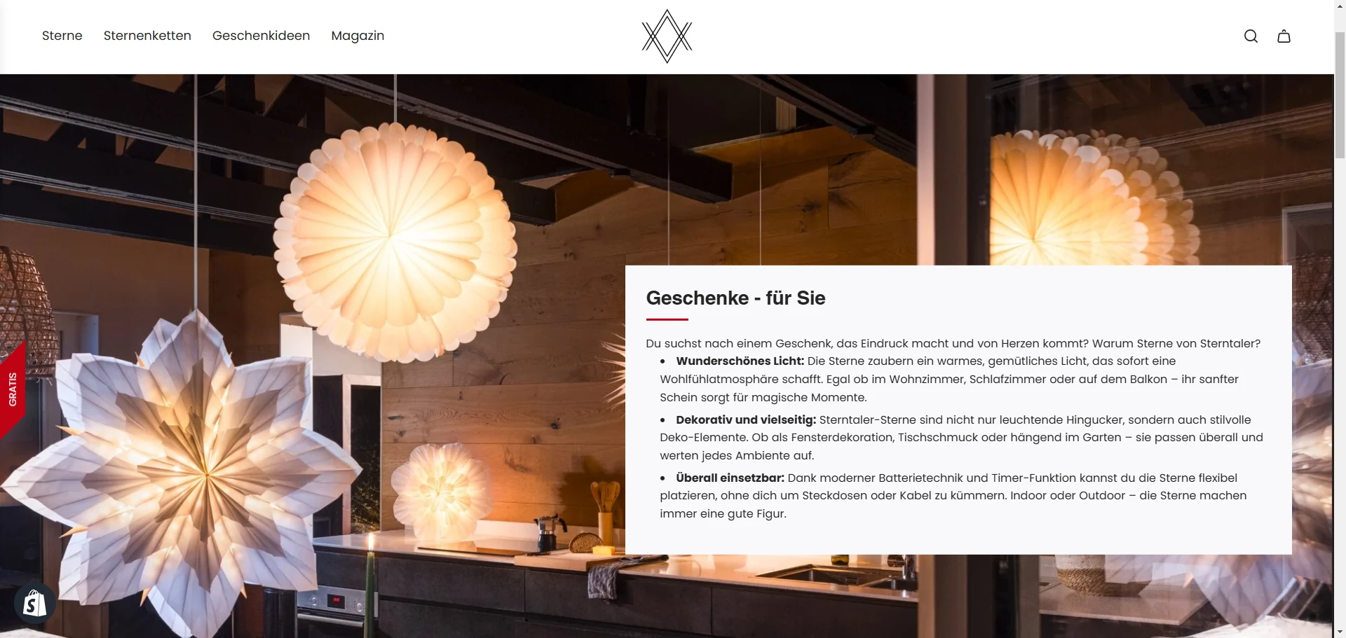 sternenmanufaktur Collection Page Banner Implementation Screenshot