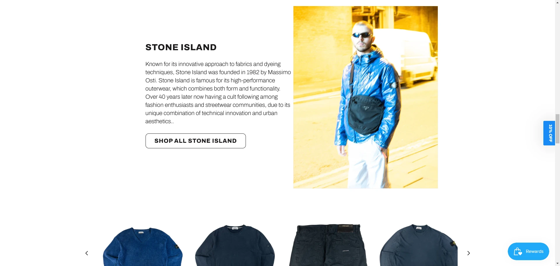 secondwavevintage Homepage Stone Island Banner Implementation Screenshot