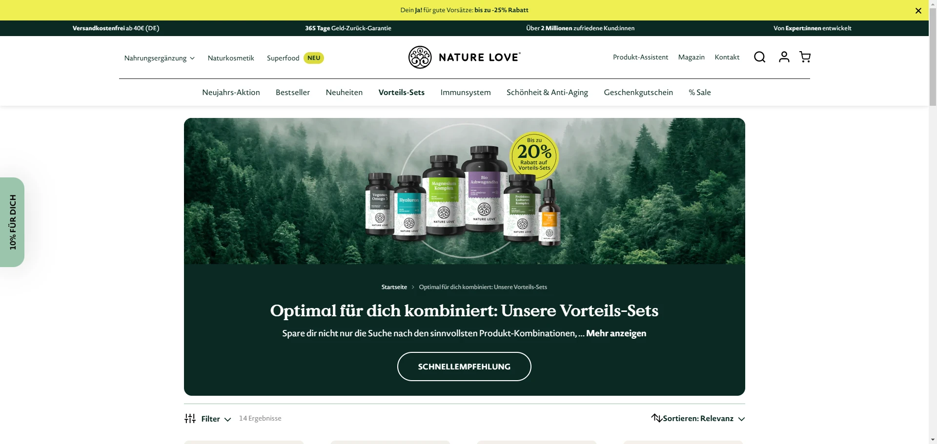 nature-love Advantage Sets Collection Banner Image Implementation Screenshot