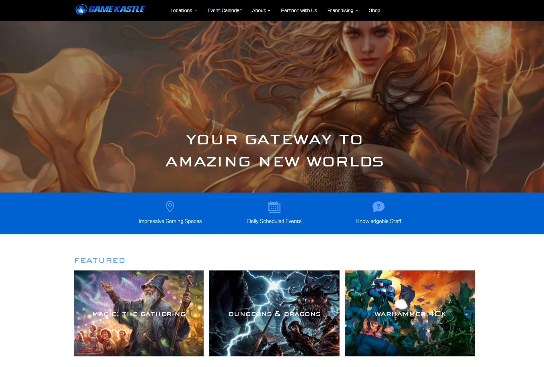 Game Kastle Homepage Implementation Screenshot