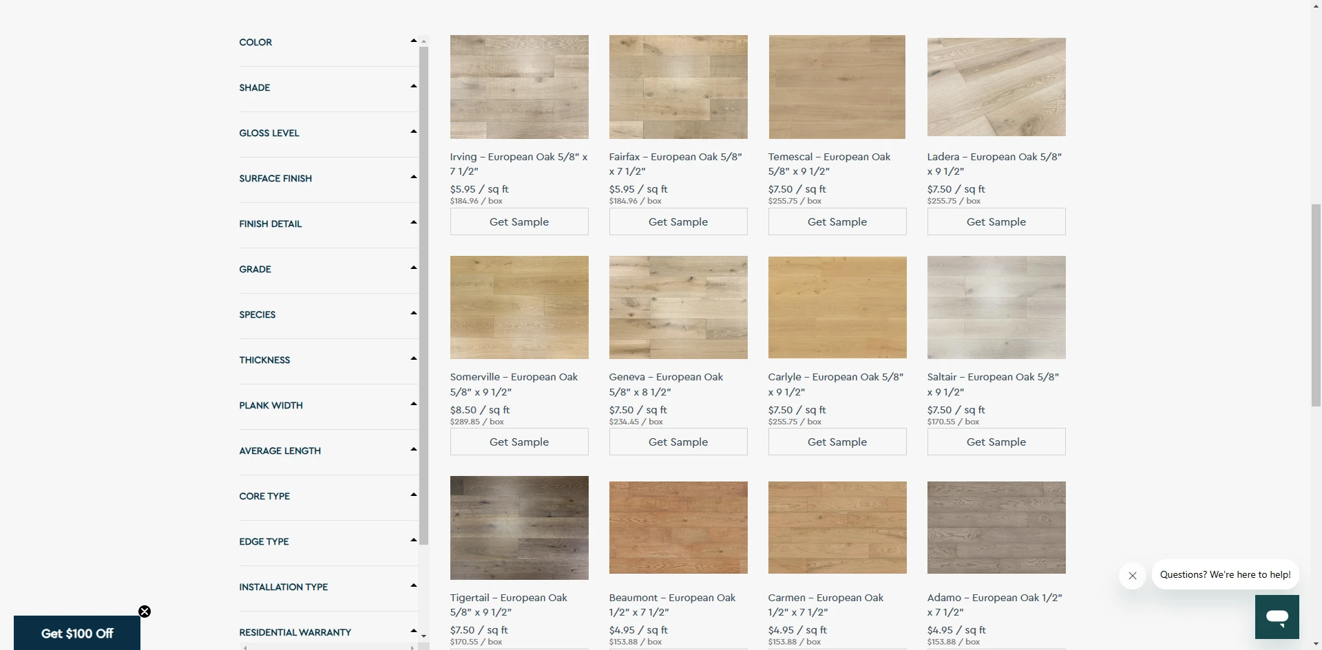 Harper Floors collection page Implementation Screenshot