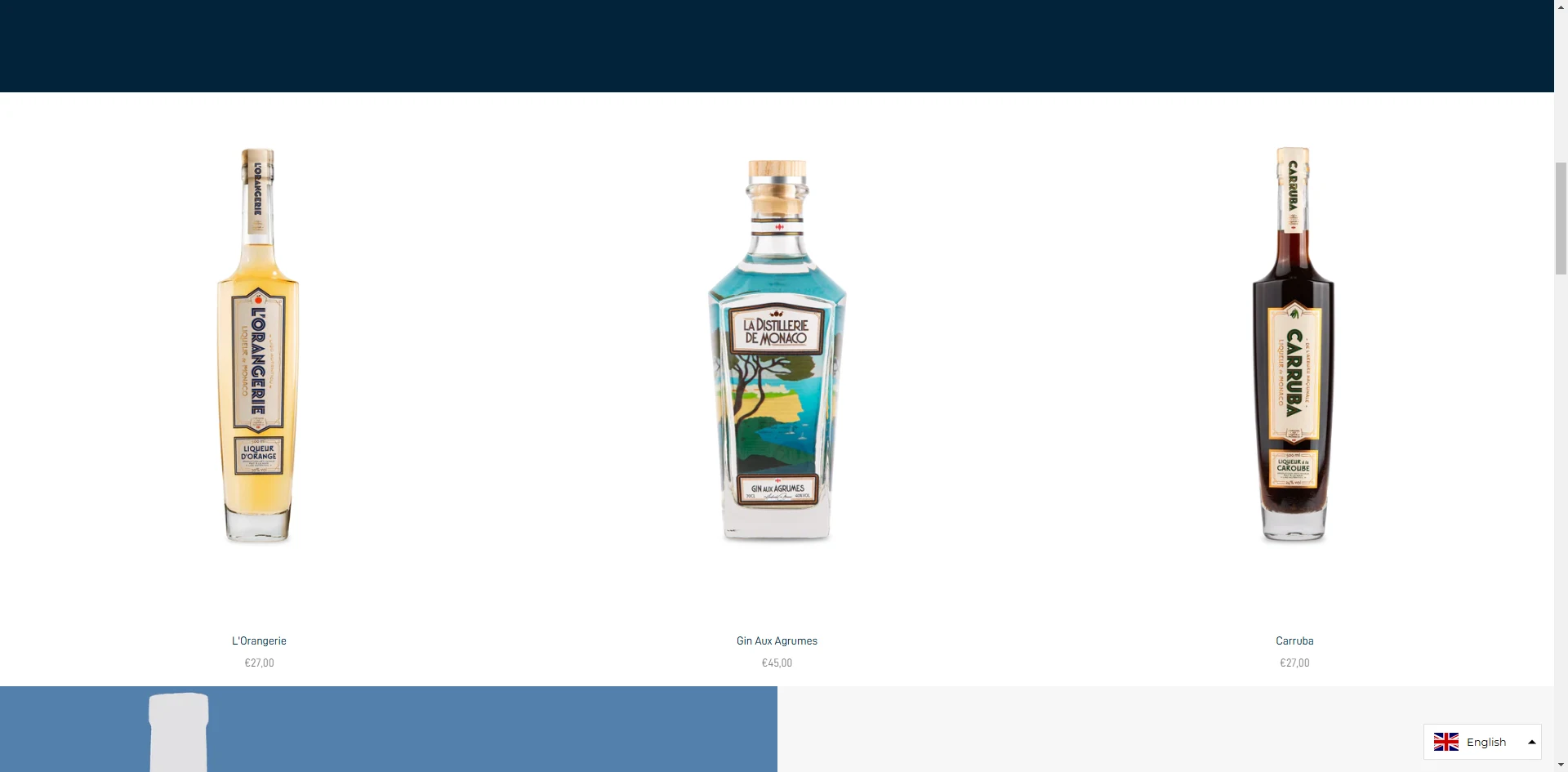 La Distillerie de Monaco Homepage liqueurs Implementation Screenshot