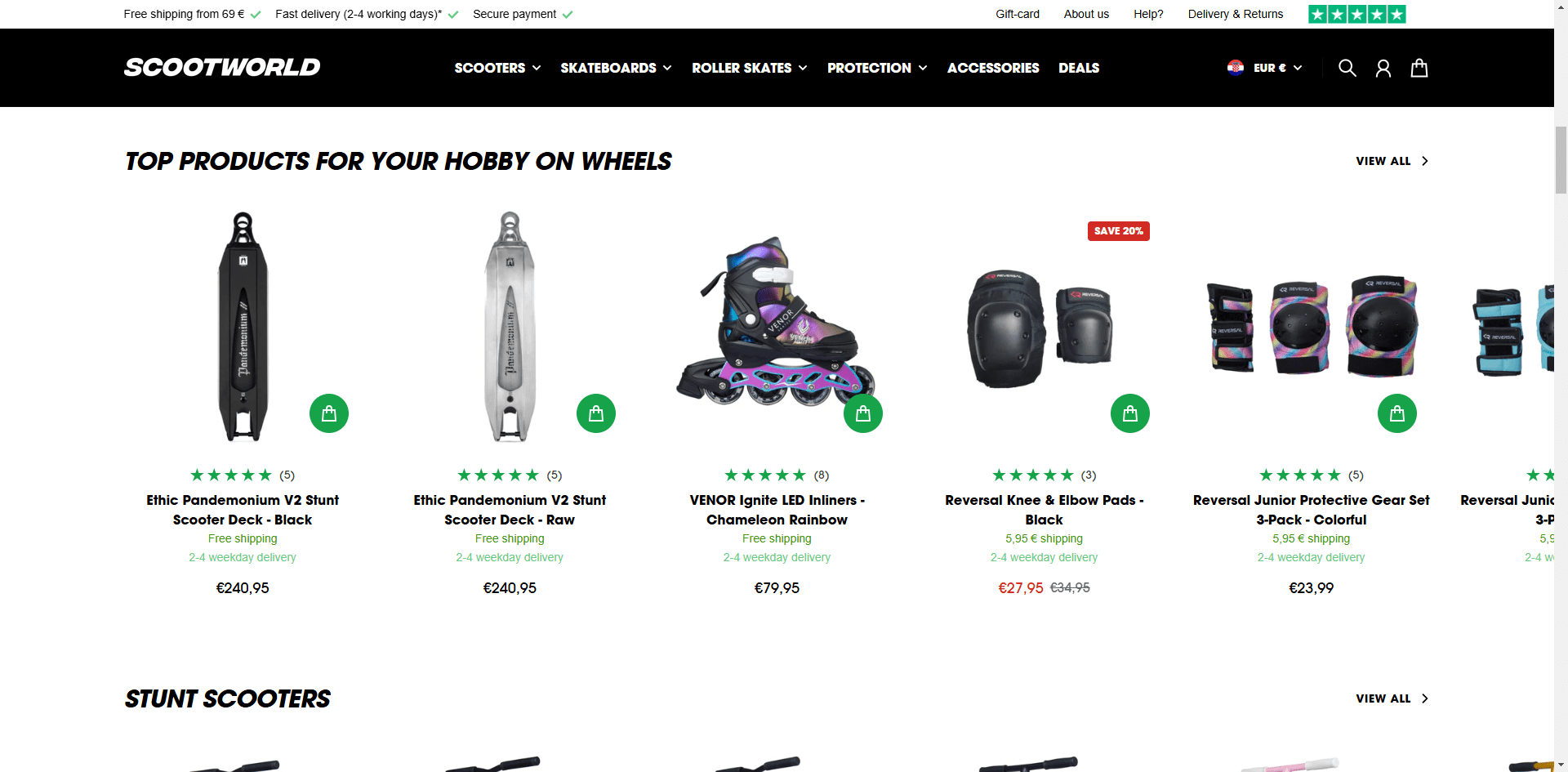 Scootworld Collection page Implementation Screenshot