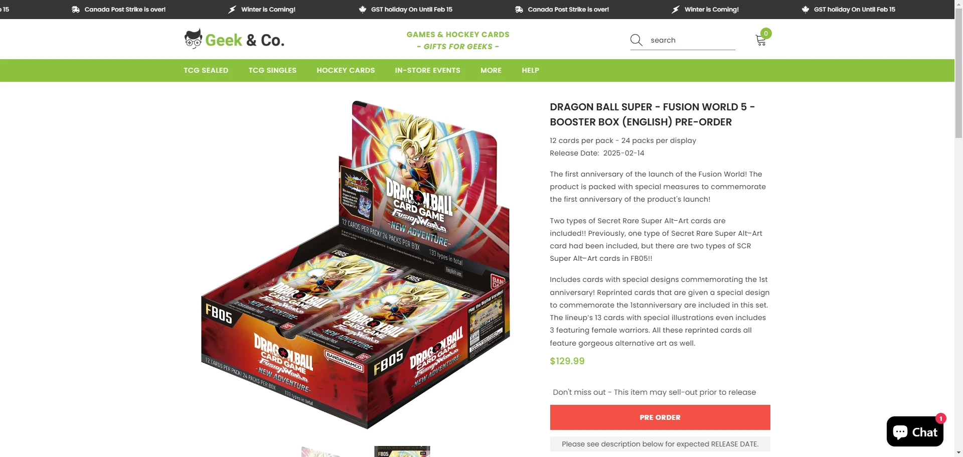 Geek&Co Product page Implementation Screenshot