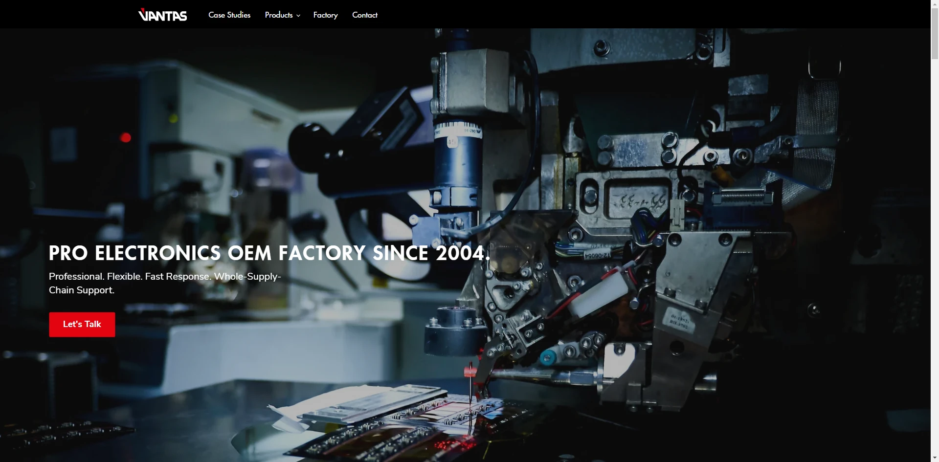 Vantastek Homepage Banner Implementation Screenshot