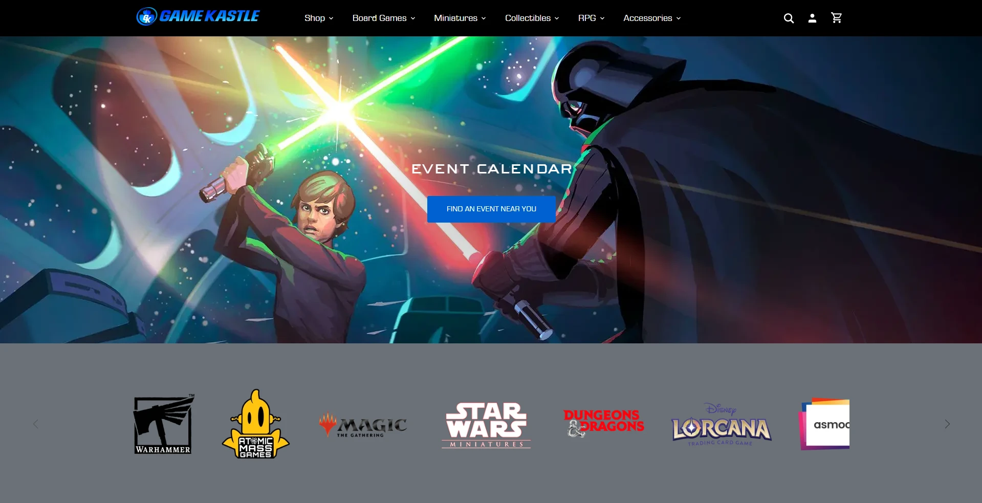 Game Kastle event-calendar page Implementation Screenshot