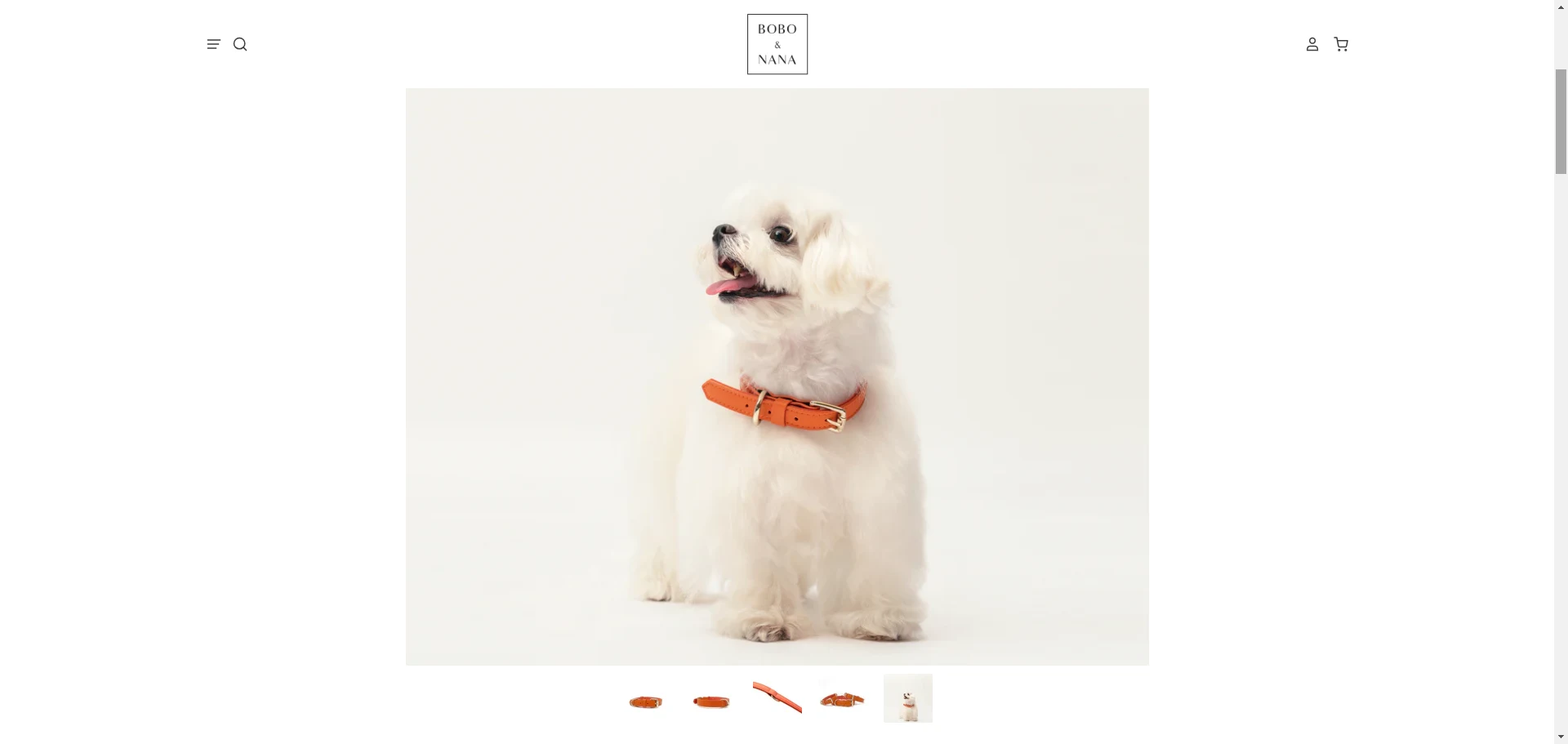 Bobo and Nana Dog-Collar-Vegan-Orange Implementation Screenshot