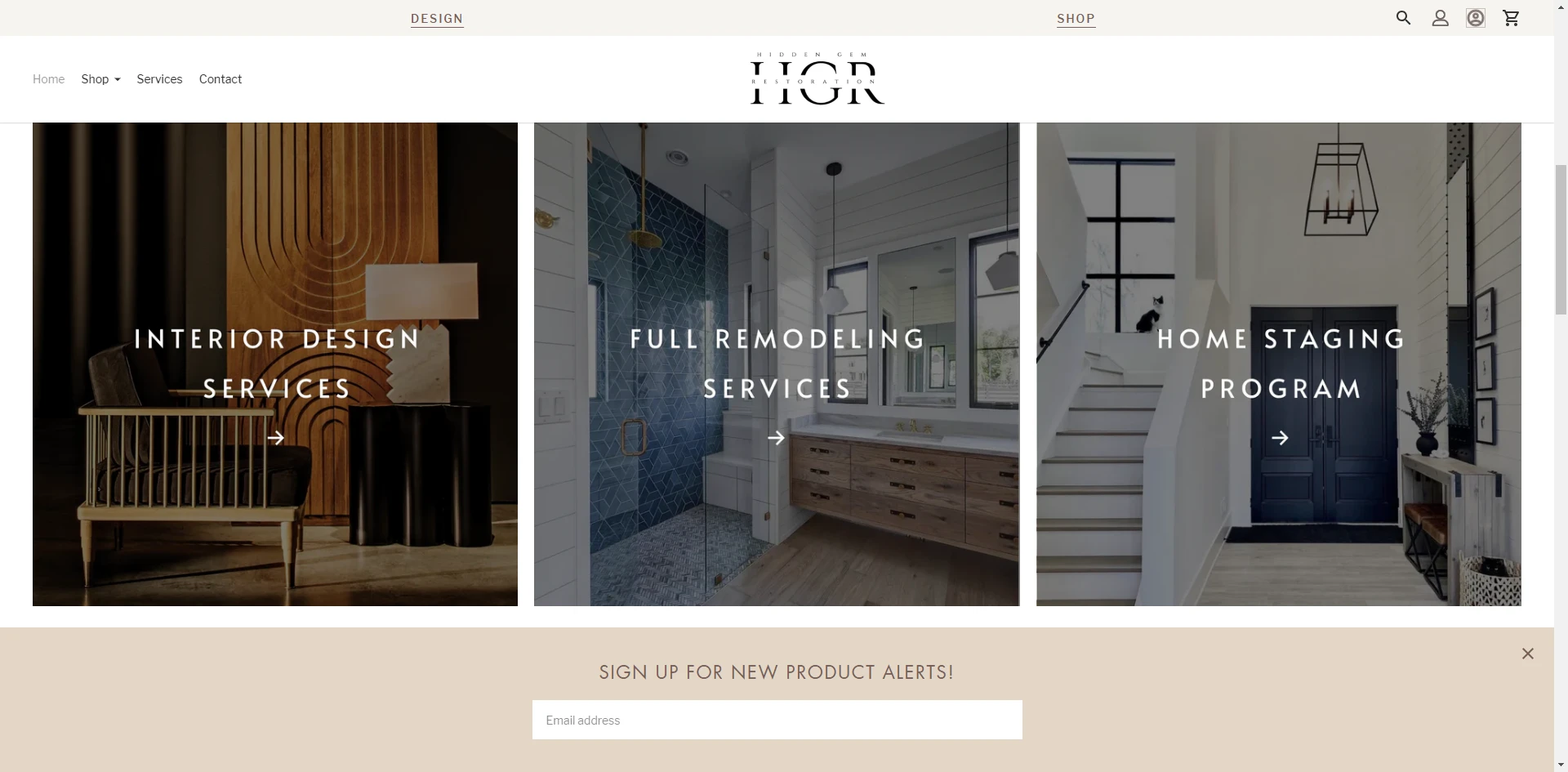 HIDDEN GEM RESTORATION Collections section Implementation Screenshot