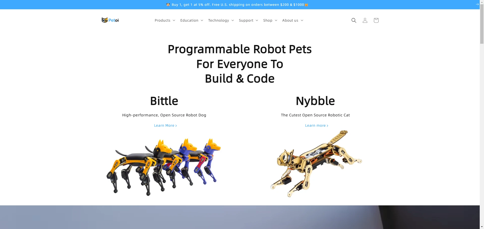 Petoi Programmable Robot pets section Implementation Screenshot