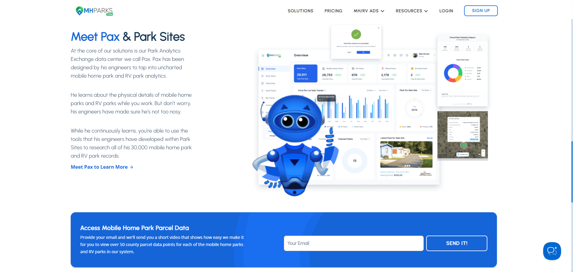 MHParks Meet Pax and Park site section Implementation Screenshot