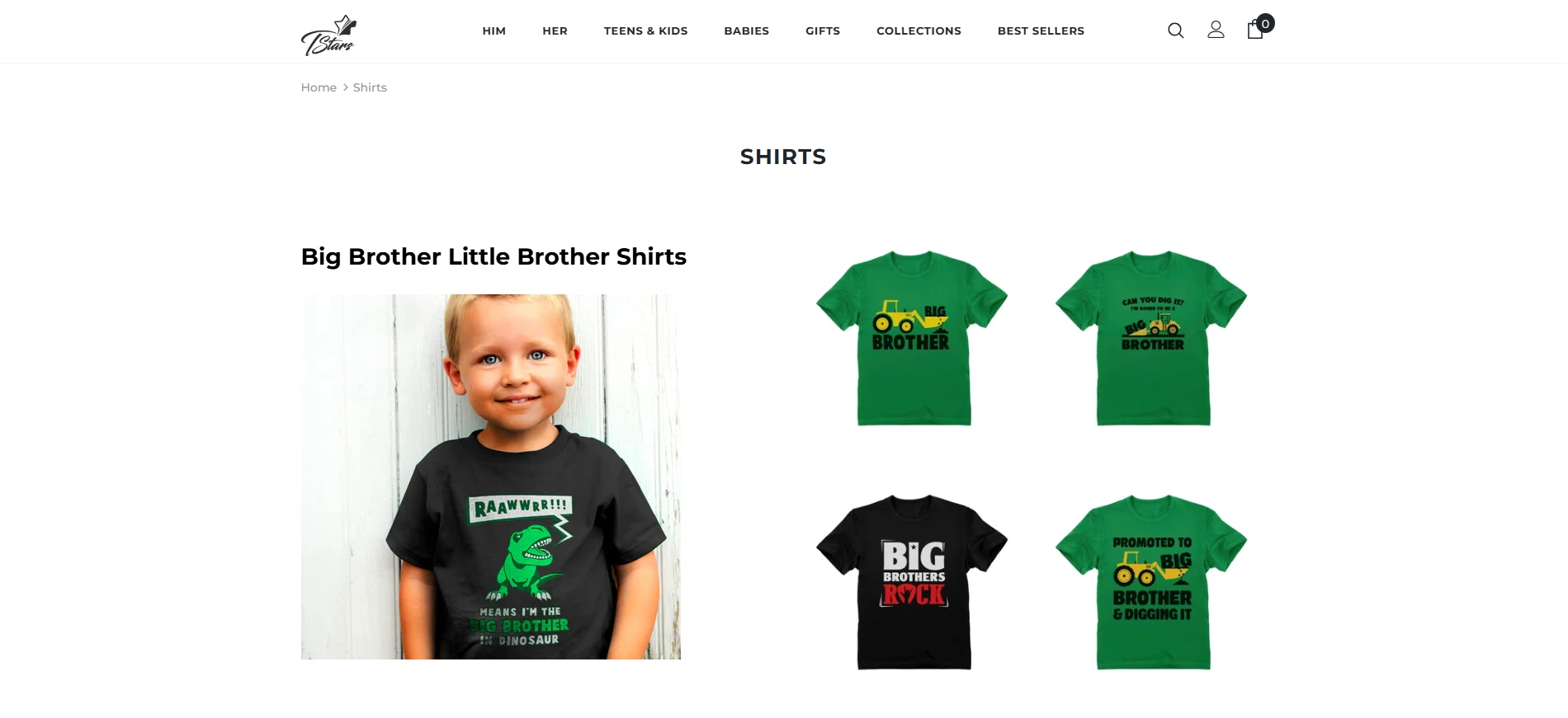 T Stars collections page Implementation Screenshot
