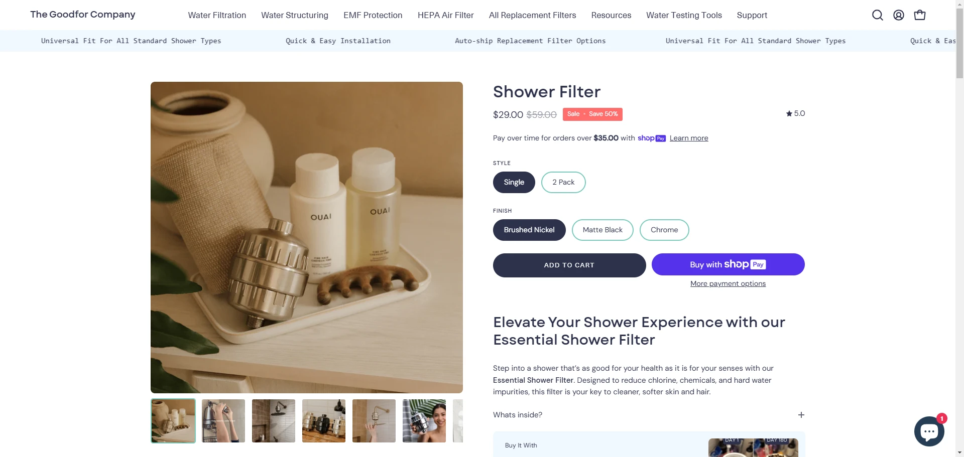 The Good For Co. Product Page Implementation Screenshot