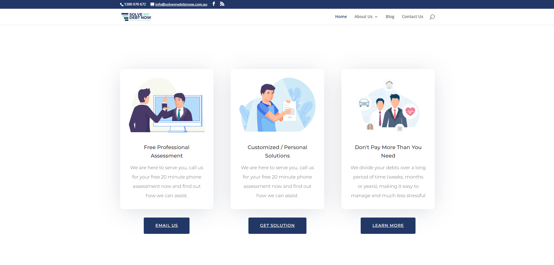 SolveMyDebtNow Blog Page Implementation Screenshot