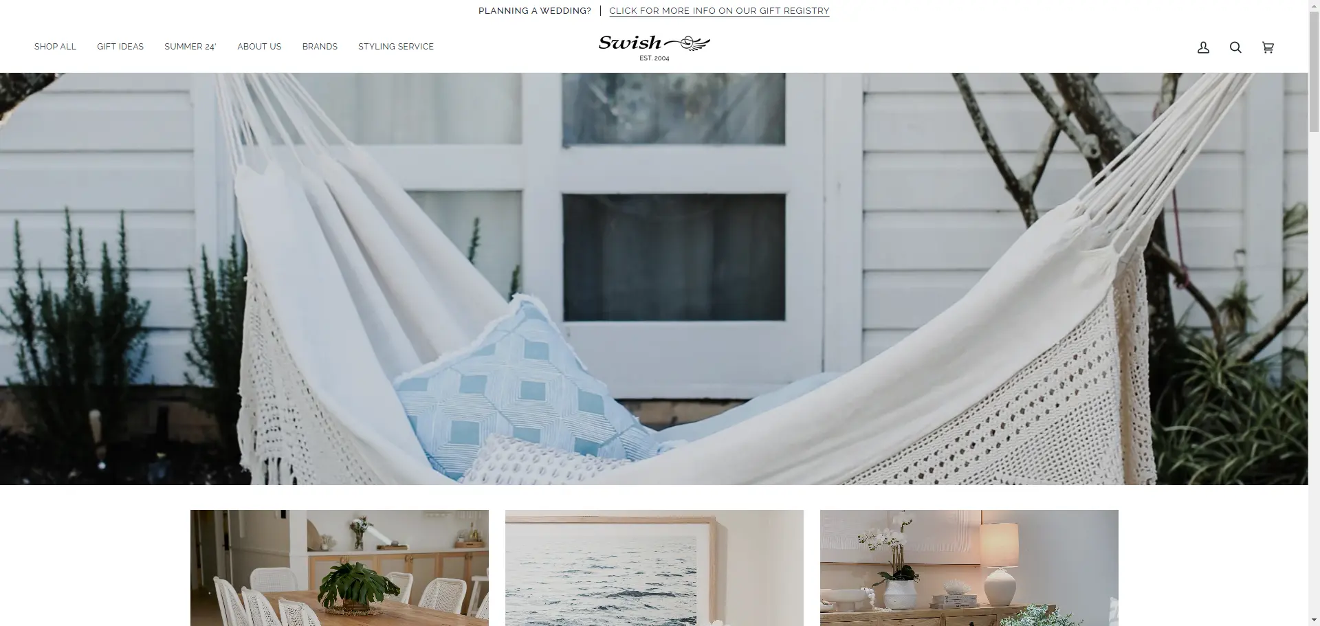 Swish Homewares HomePage Implementation Screenshot