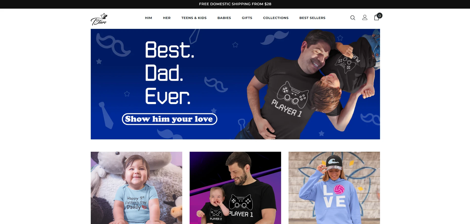 T Stars Homepage Implementation Screenshot