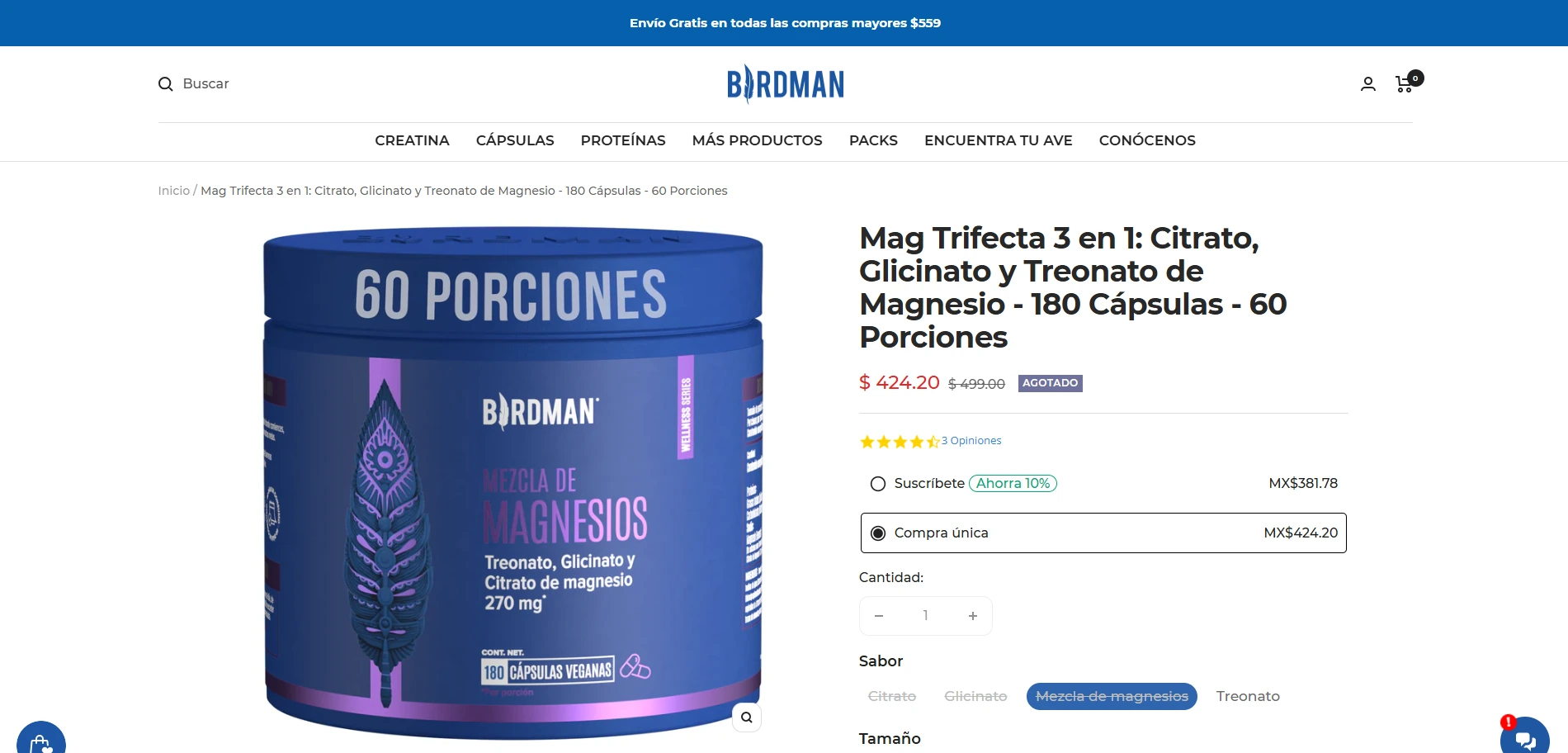 Birdman Product page Implementation Screenshot