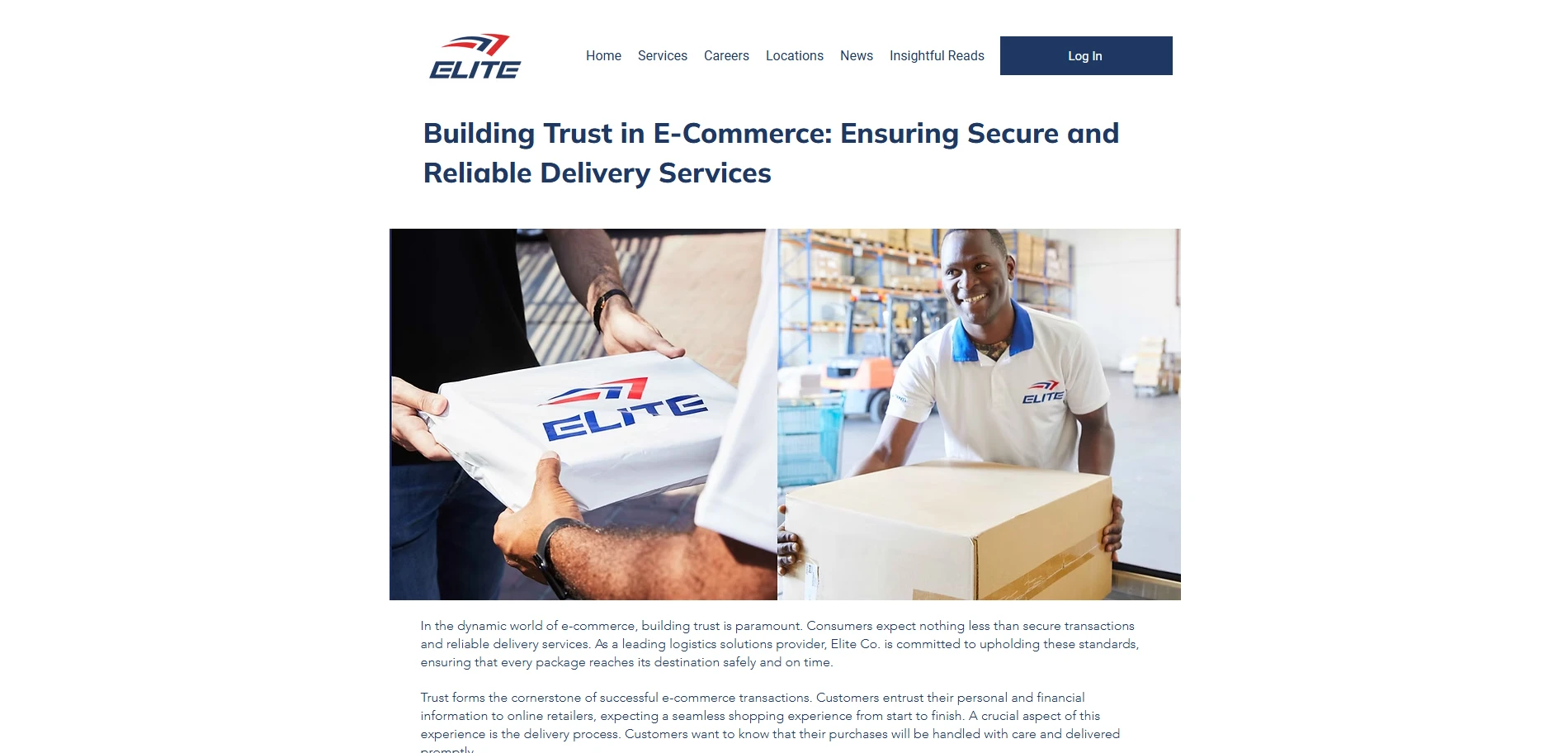 Elite Filter single Page Section Implementation Screenshot