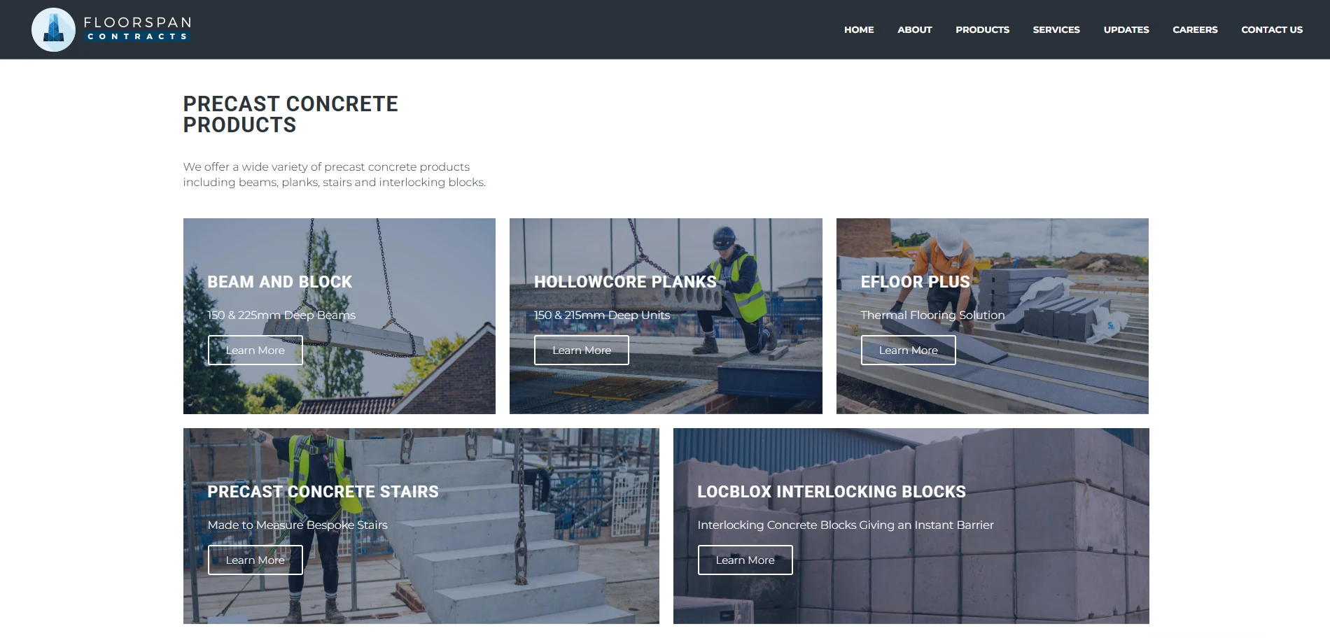 Floorspan our-products Page Implementation Screenshot
