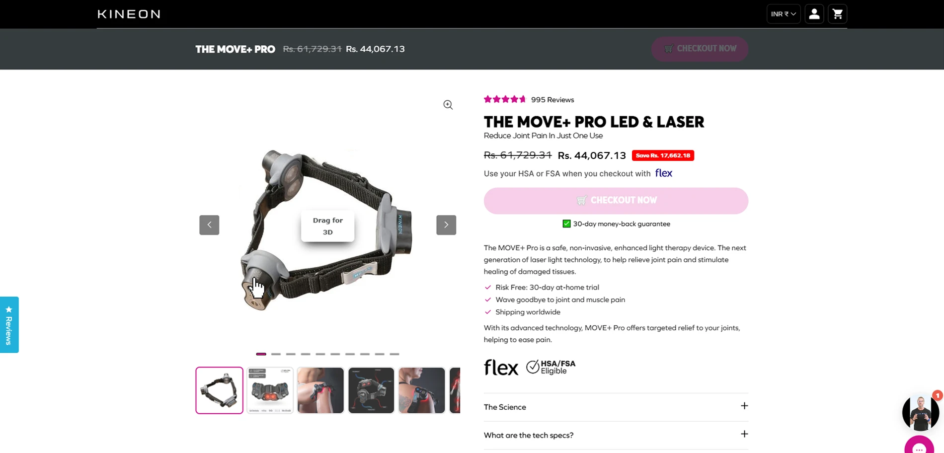 Live Space Product page Implementation Screenshot