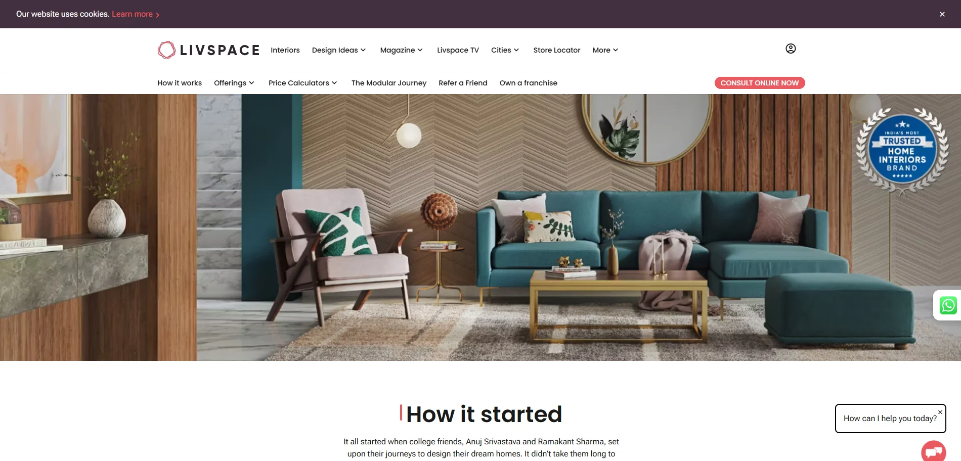 Live Space about-us page Implementation Screenshot