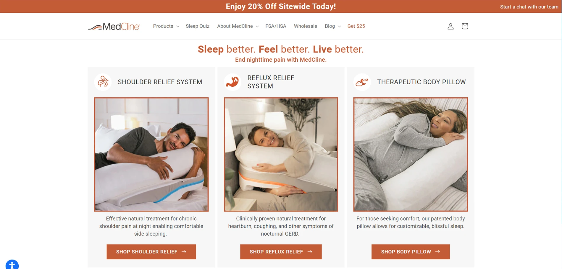Medcline Homepage Implementation Screenshot