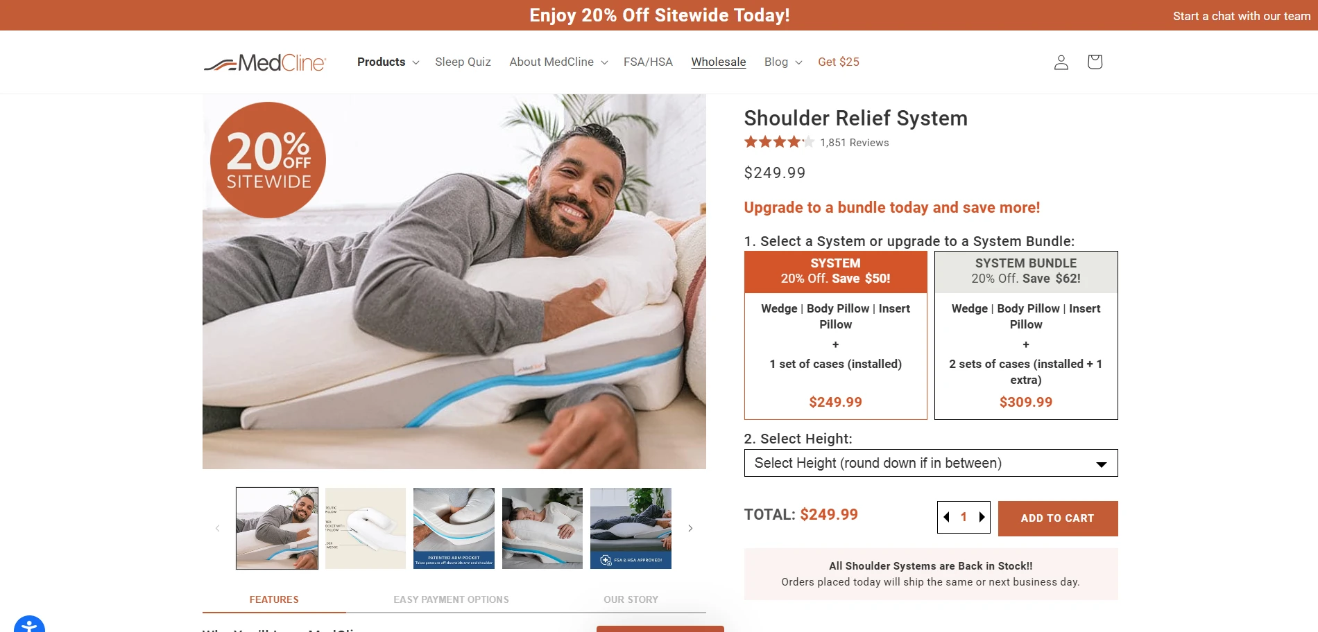 Medcline Product Page Implementation Screenshot