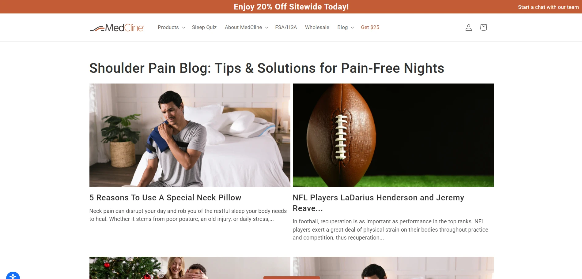 Medcline blogs Page Implementation Screenshot