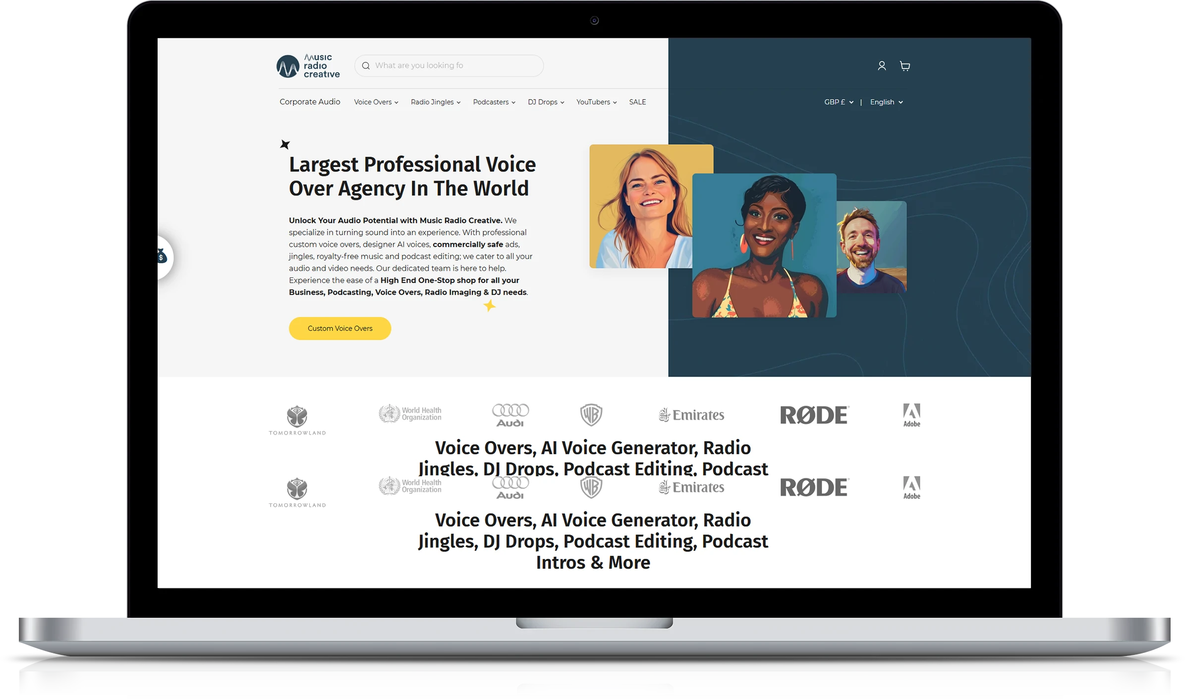 Music radio creative Implementation Screenshot