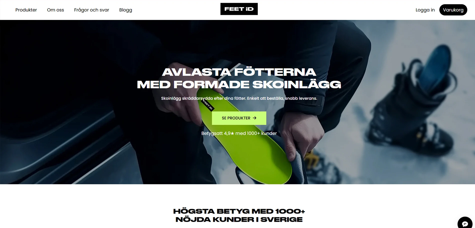 FEET iD Homepage Implementation Screenshot