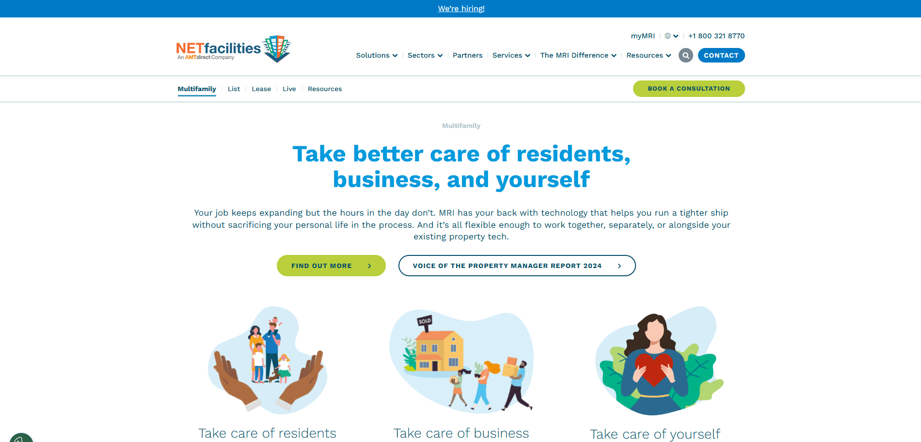 Netfacilities Multifamily Page Implementation Screenshot