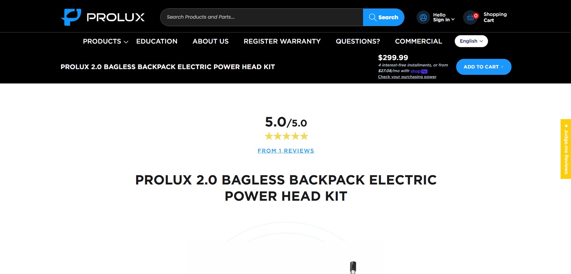 Prolux Cleaners Rating section Implementation Screenshot