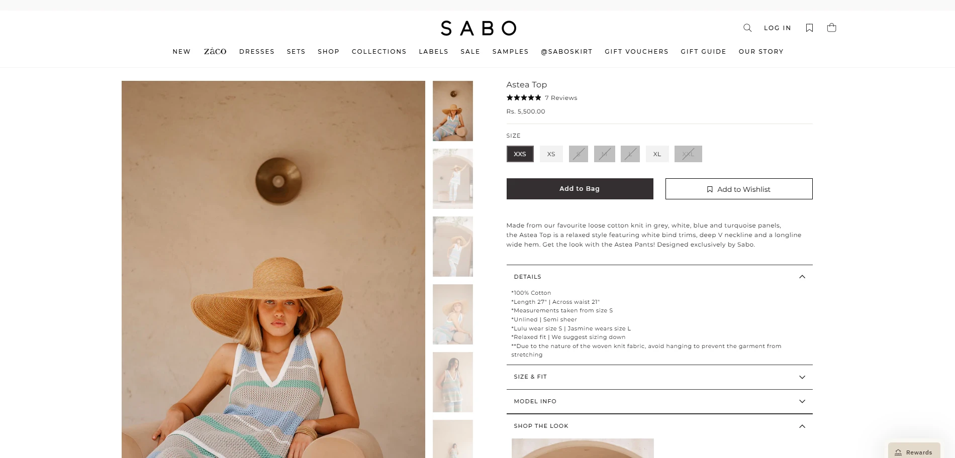 Saboskirt Product Page Implementation Screenshot