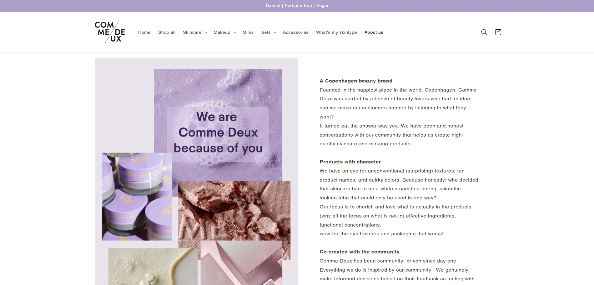 Commedeux About US Page Implementation Screenshot