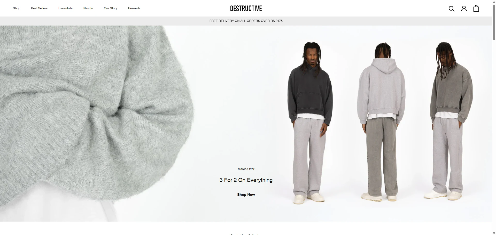Destructive Homepage Implementation Screenshot