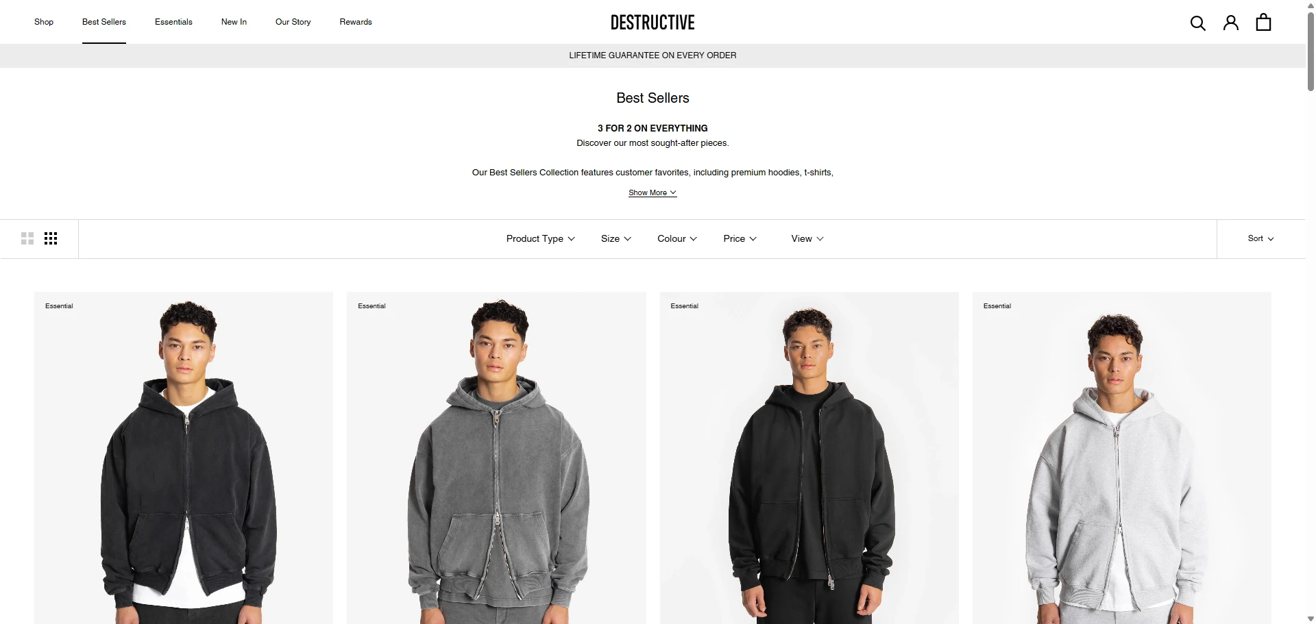 Destructive Collection Page Implementation Screenshot