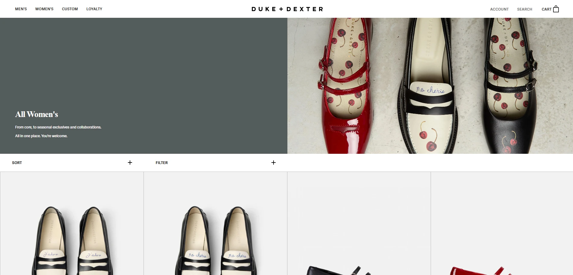 Duke and Dexter All Women's Implementation Screenshot