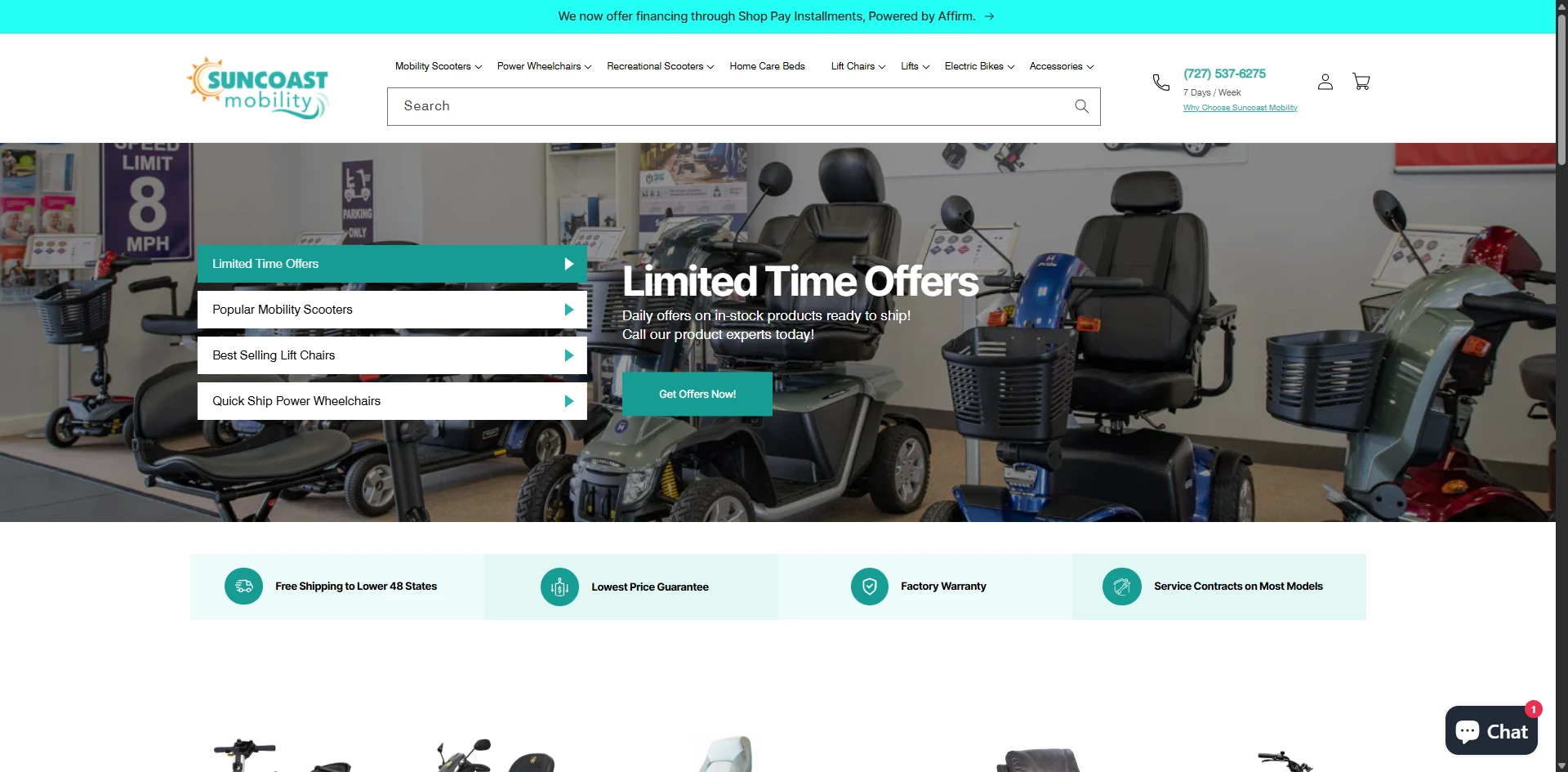 Suncoast Mobility Homepage Implementation Screenshot