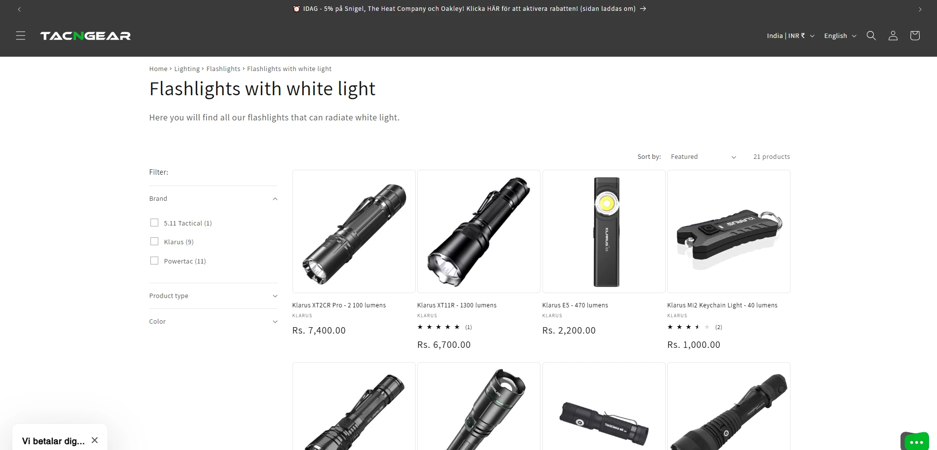 Tacngear Flashlights and white Light Implementation Screenshot