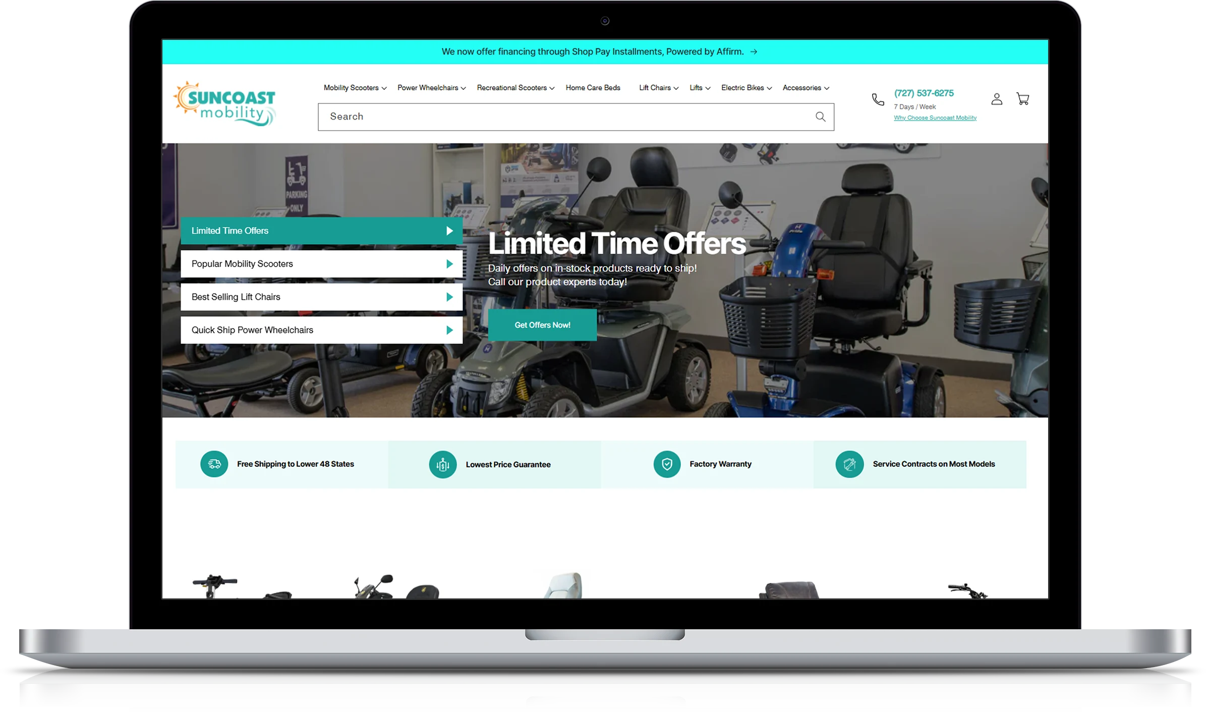 Suncoast Mobility 4-wheel Ecommerce Store Case Study