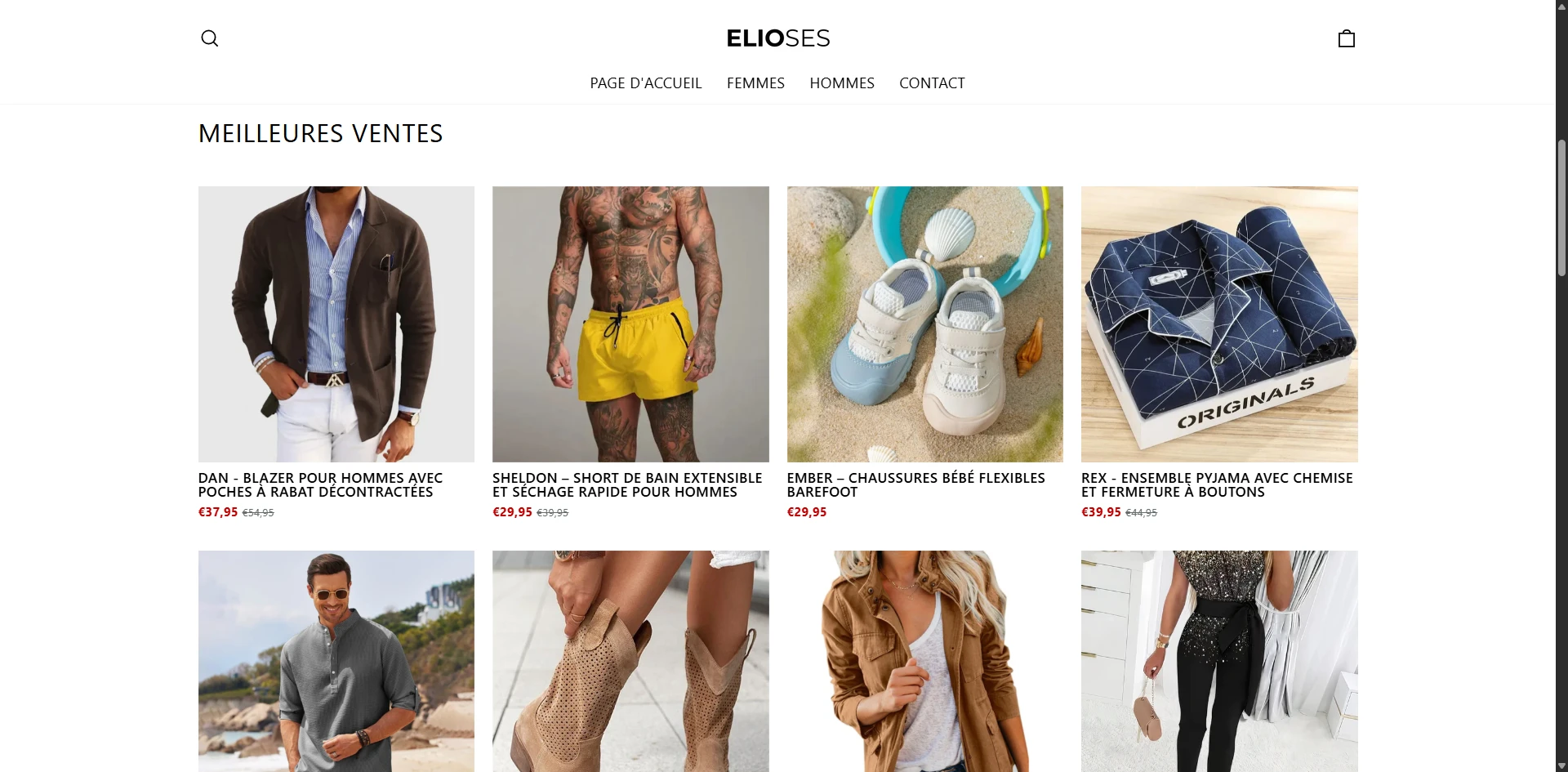 Elioses Best Sellers Collection page Implementation Screenshot