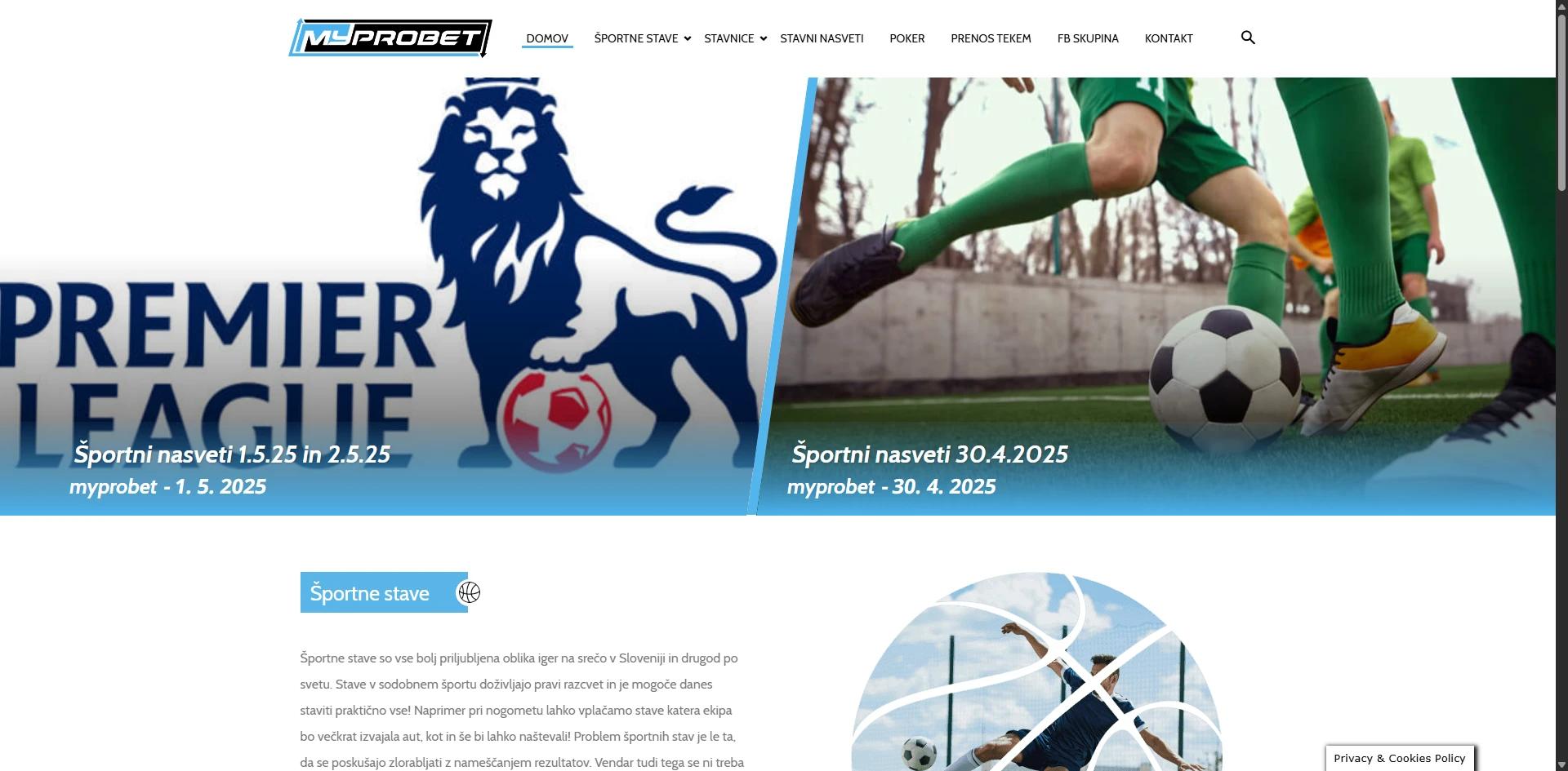 Myprobet Homepage Implementation Screenshot