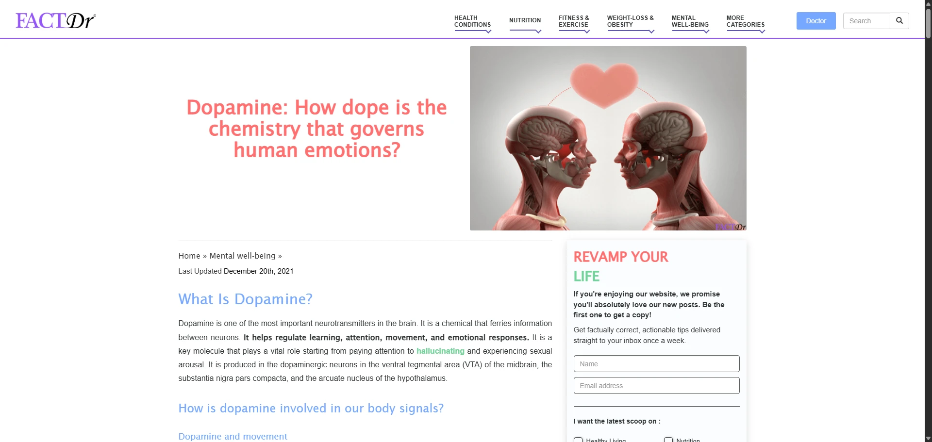 FactDr dopamine Post Implementation Screenshot