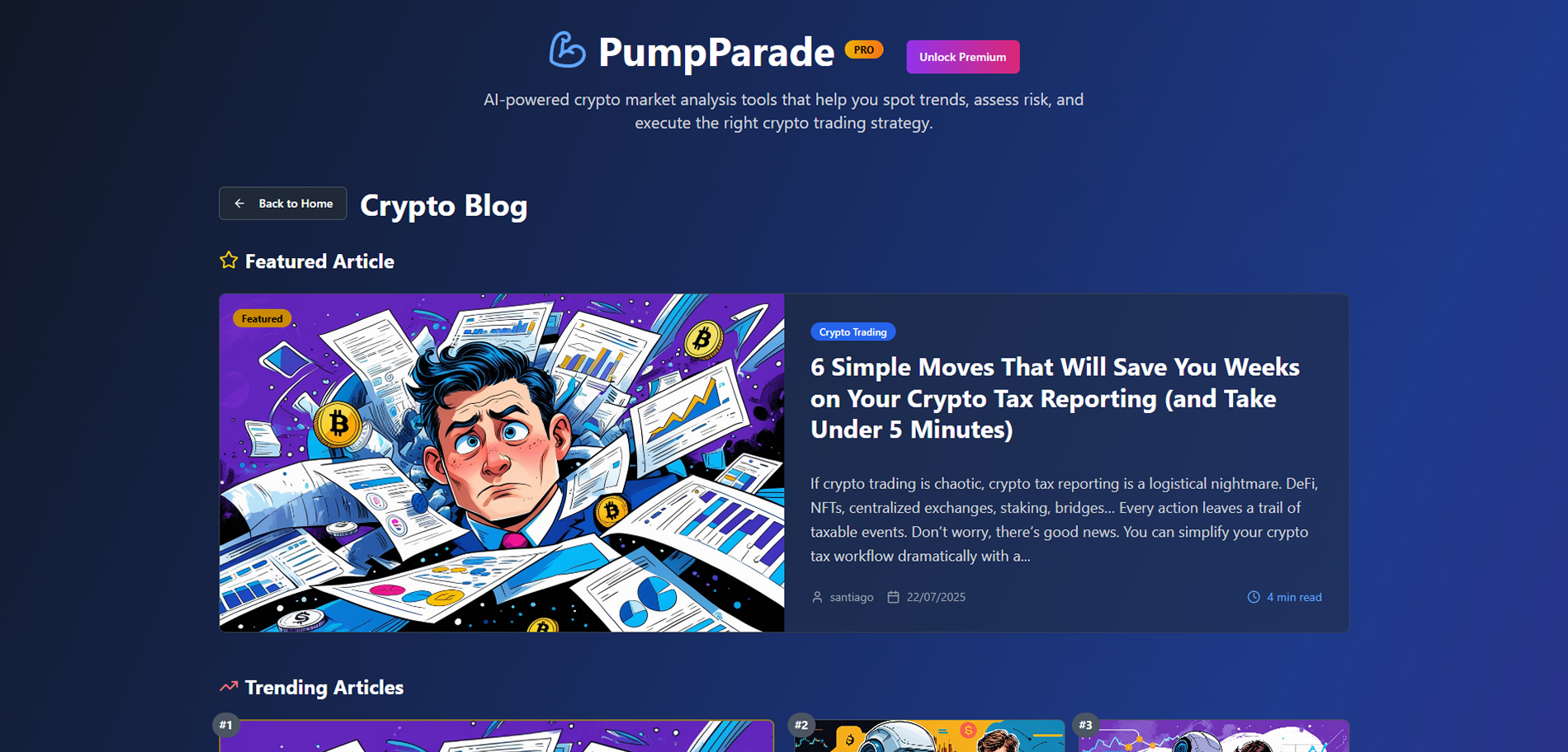 blogs page Implementation Screenshot