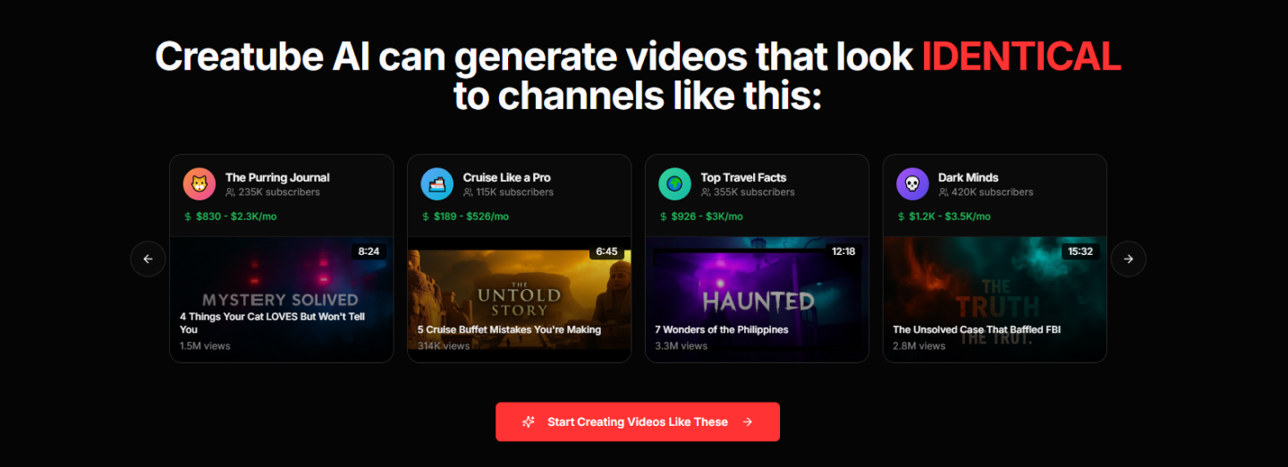 Creatube Creator Economy, SaaS, Video Automation, YouTube Tools case study