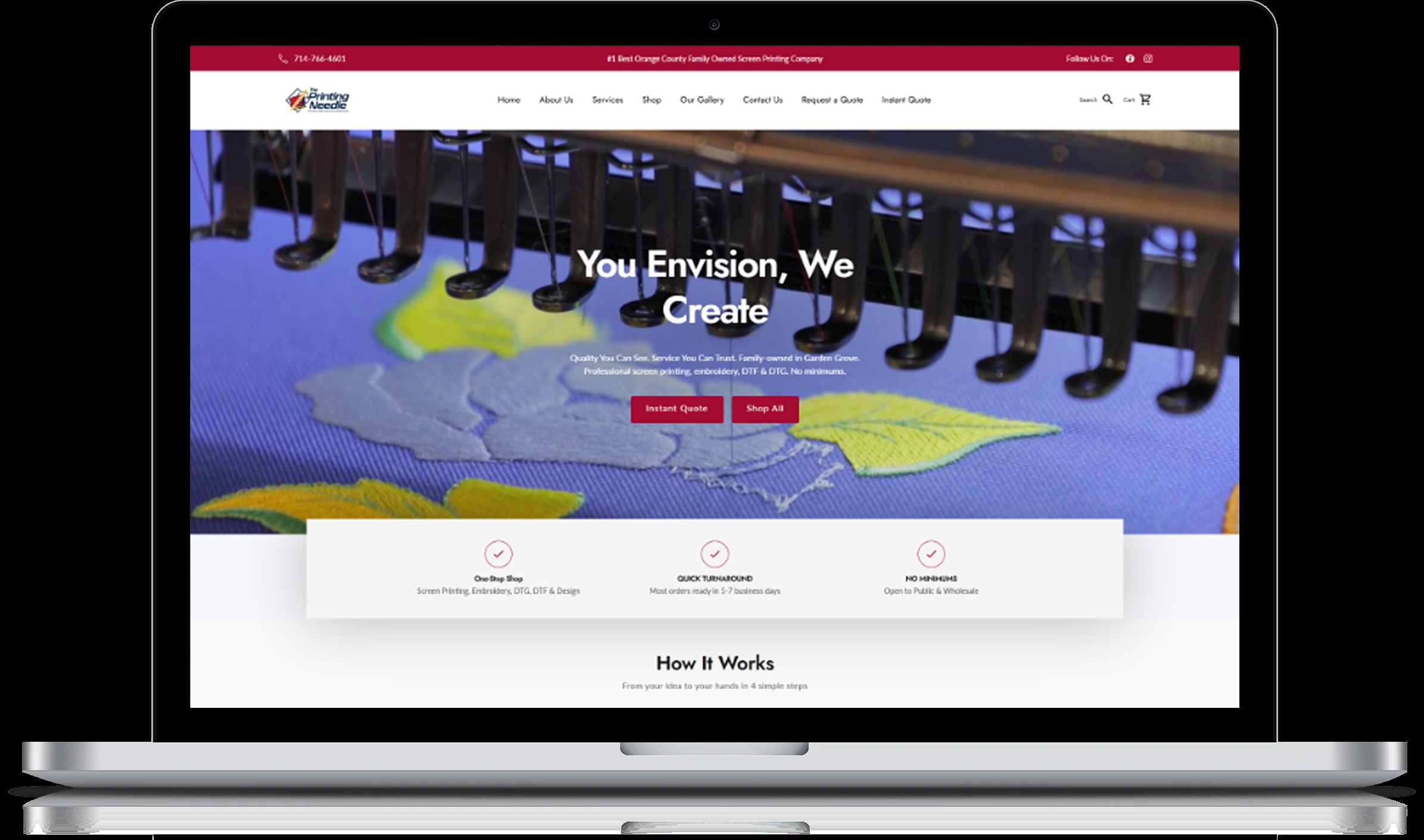 Commercial Printing, Manufacturing, Promotional Products, Shopify Ecommerce store implementation screenshot