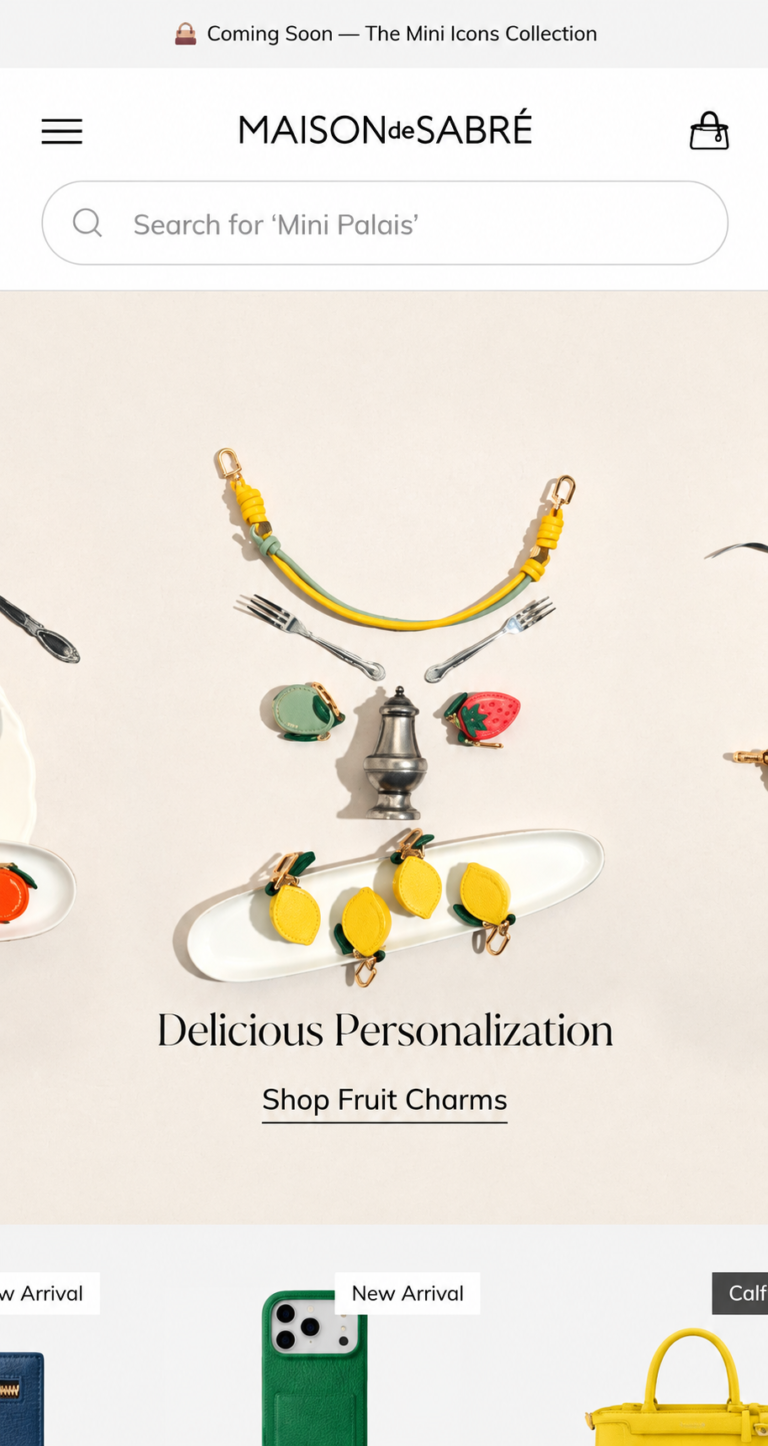Luxury Fruit Charms Editorial Mockup