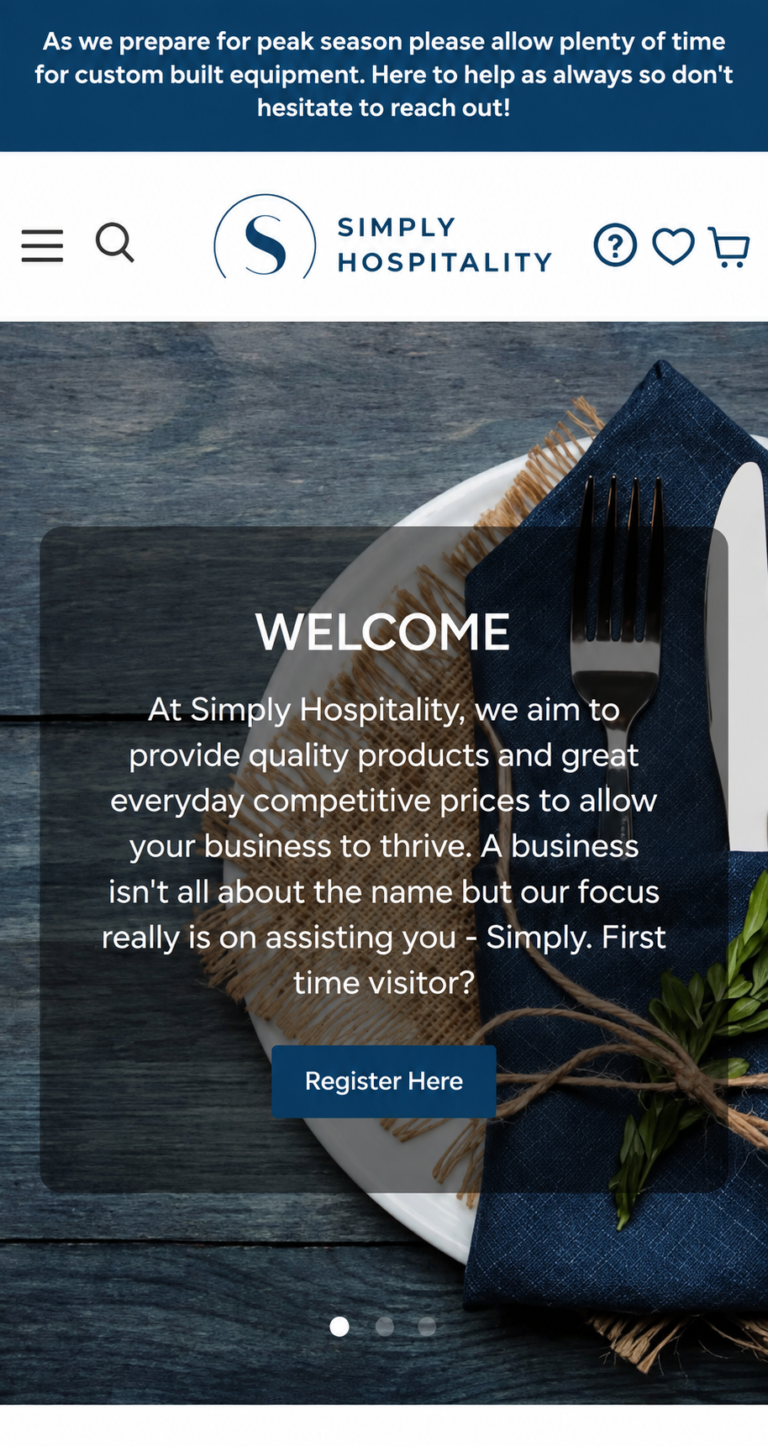 Simply Hospitality Welcome Banner
